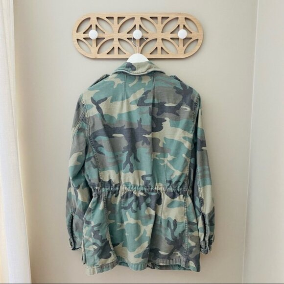Free People Not Your Brother's Jacket Camo Green Sz Small - Picture 7 of 9